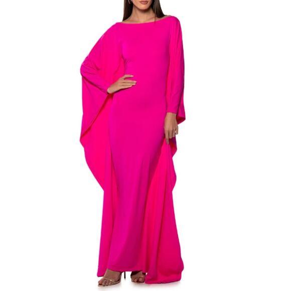 Akira Catch Me In Milan Slinky Maxi Dress Hot Pink size medium - Picture 1 of 9